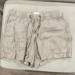 Light Beige Linen Shorts